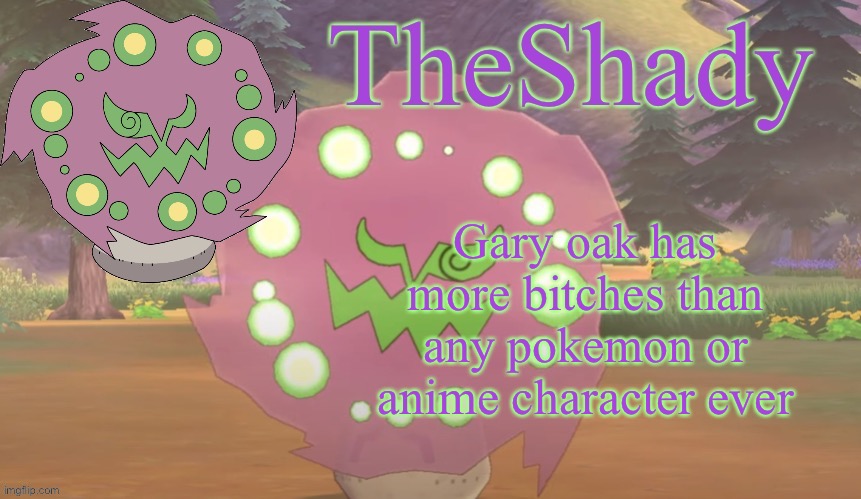 TheShady spiritomb temp | Gary oak has more bitches than any pokemon or anime character ever | image tagged in theshady spiritomb temp | made w/ Imgflip meme maker