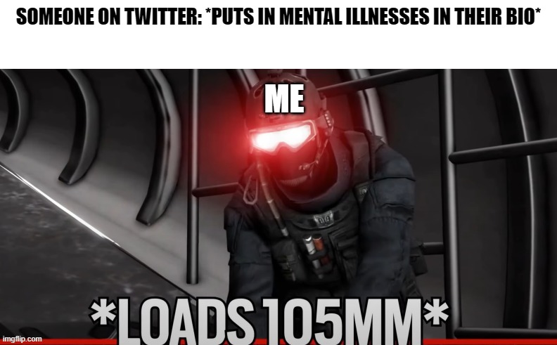 Russianbadger | SOMEONE ON TWITTER: *PUTS IN MENTAL ILLNESSES IN THEIR BIO*; ME | image tagged in funny | made w/ Imgflip meme maker