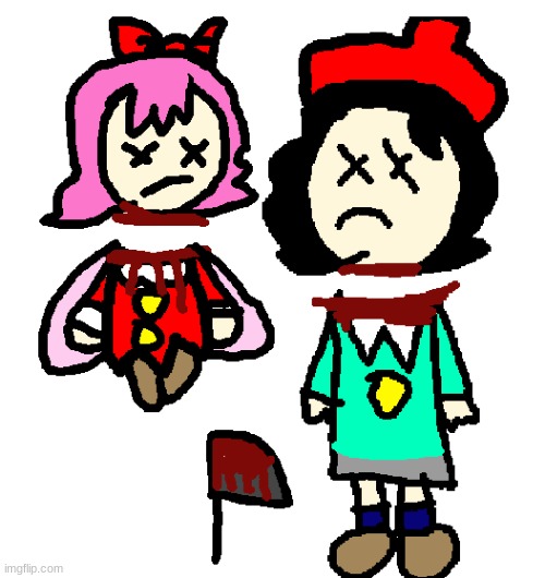 killed adeleine and ribbon | image tagged in adeleine,ribbon,funny,gore,kirby | made w/ Imgflip meme maker