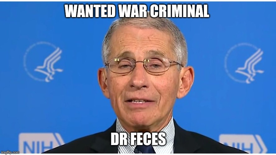 Dr Fauci | WANTED WAR CRIMINAL; DR FECES | image tagged in dr fauci | made w/ Imgflip meme maker
