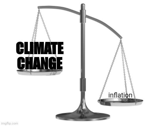Fair and Un-Balanced | inflation CLIMATE CHANGE | image tagged in fair and un-balanced | made w/ Imgflip meme maker