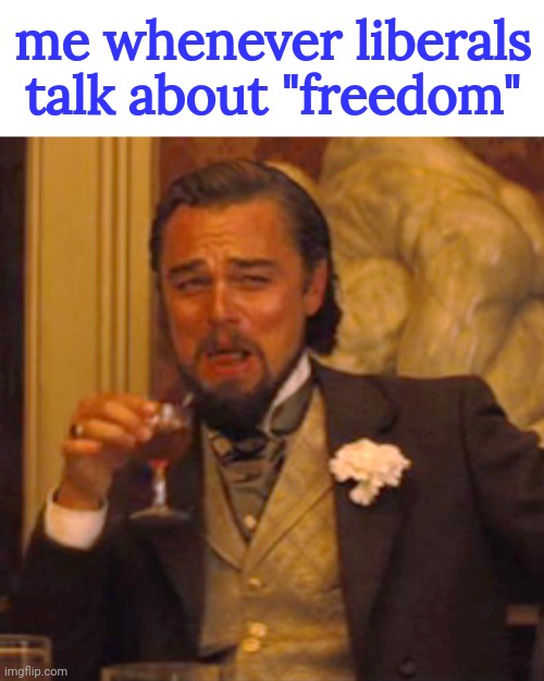 True | me whenever liberals talk about "freedom" | image tagged in memes,laughing leo,politics,funny | made w/ Imgflip meme maker