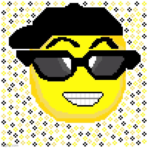 Emoji With Sunglasses And Hat Pixel Artwork Imgflip