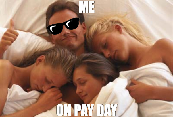 THE TRICKSTER ONLY WHEN I CAN AFFORD IT BUDGET TRICKING | ME; ON PAY DAY | image tagged in foursome,meme,funny | made w/ Imgflip meme maker