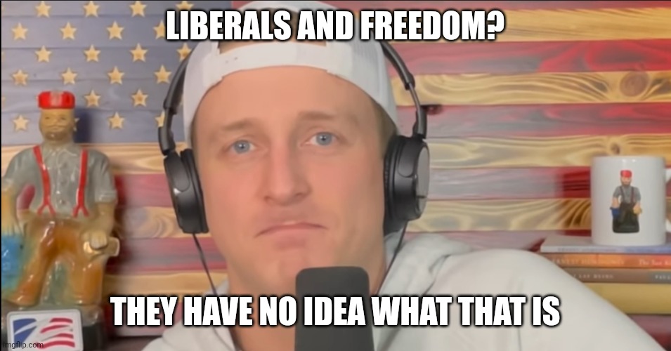TYLER ZED FROWN | LIBERALS AND FREEDOM? THEY HAVE NO IDEA WHAT THAT IS | image tagged in tyler zed frown | made w/ Imgflip meme maker