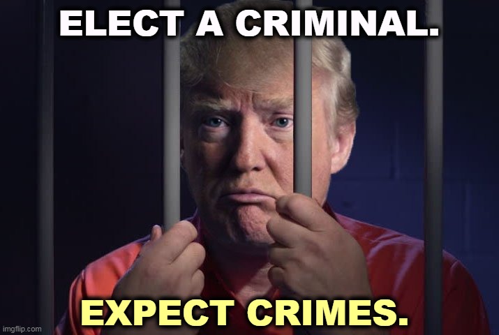 Trump in jail  | ELECT A CRIMINAL. EXPECT CRIMES. | image tagged in trump in jail,trump,criminal,crimes | made w/ Imgflip meme maker