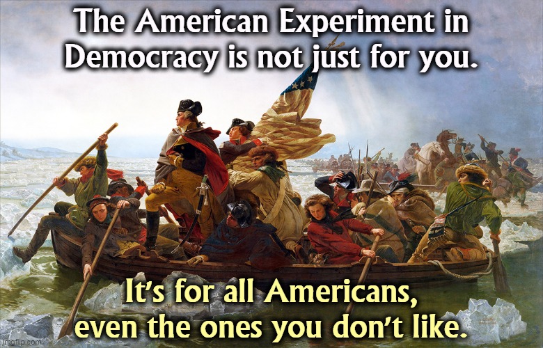 245 years of democracy doesn't end now. | The American Experiment in Democracy is not just for you. It's for all Americans, even the ones you don't like. | image tagged in george washington,united states,democracy,all,americans | made w/ Imgflip meme maker