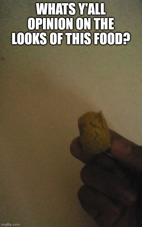 it taste real good | WHATS Y'ALL OPINION ON THE LOOKS OF THIS FOOD? | made w/ Imgflip meme maker