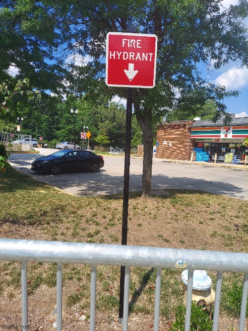We as a society have fallen so far we have to have a sign for where a hydrant is | made w/ Imgflip meme maker