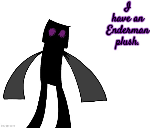 Endy The Enderman. | I have an Enderman plush. | image tagged in endy the enderman | made w/ Imgflip meme maker