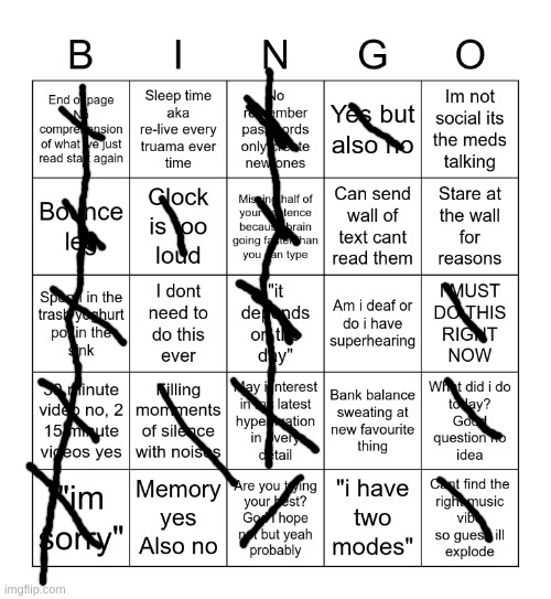 fun | image tagged in adhd bingo | made w/ Imgflip meme maker