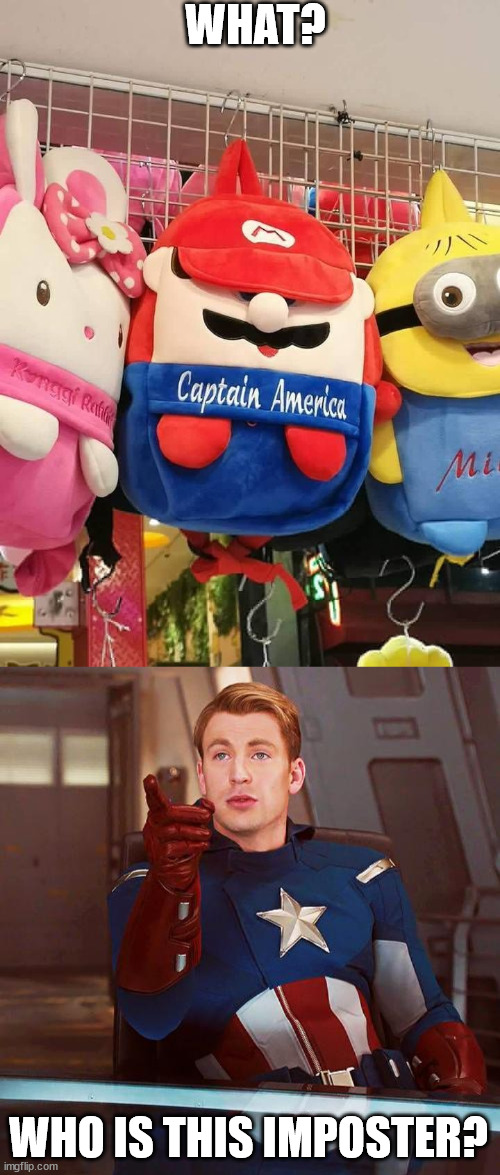 WHAT? WHO IS THIS IMPOSTER? | image tagged in captain america | made w/ Imgflip meme maker