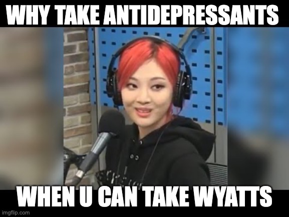 Wyatts Meds | WHY TAKE ANTIDEPRESSANTS; WHEN U CAN TAKE WYATTS | image tagged in ning ning derp face | made w/ Imgflip meme maker