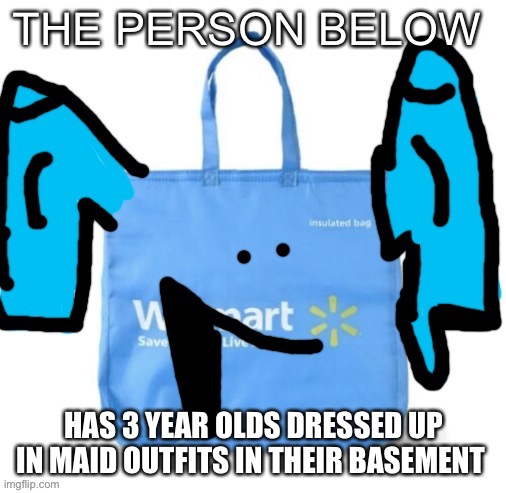 Kris note this message is from my friend who is the president of national and national | HAS 3 YEAR OLDS DRESSED UP IN MAID OUTFITS IN THEIR BASEMENT | image tagged in walmart the person below,maid | made w/ Imgflip meme maker