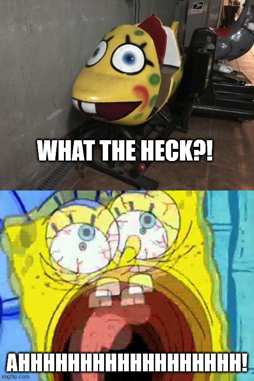 WHAT THE HECK?! AHHHHHHHHHHHHHHHHHH! | image tagged in spongebob screaming | made w/ Imgflip meme maker