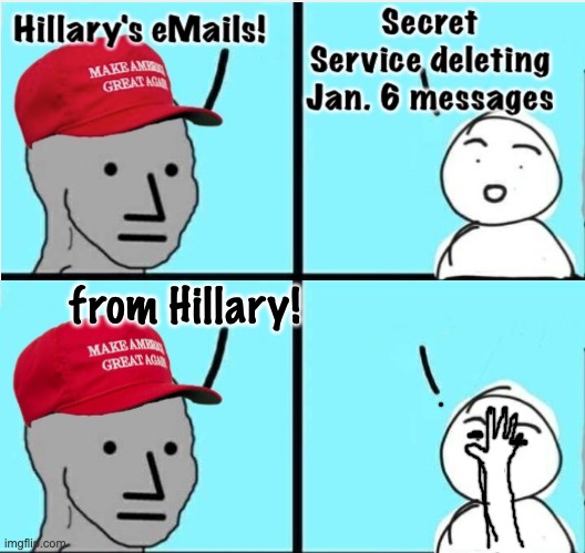 from Hillary! | image tagged in maga npc an an0nym0us template | made w/ Imgflip meme maker