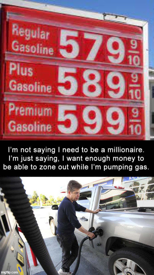 image tagged in high gas price sign | made w/ Imgflip meme maker