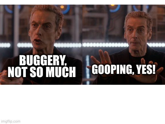 BUGGERY, NOT SO MUCH GOOPING, YES! | made w/ Imgflip meme maker