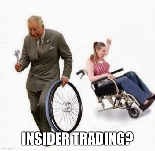 Wheel Steal | INSIDER TRADING? | image tagged in wheel steal | made w/ Imgflip meme maker