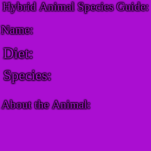 High Quality Hybrid Animal Species Guide Blank Meme Template