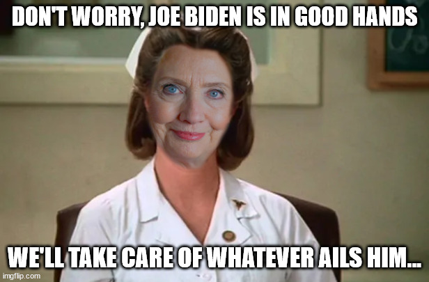 He's in good hands... | DON'T WORRY, JOE BIDEN IS IN GOOD HANDS; WE'LL TAKE CARE OF WHATEVER AILS HIM... | image tagged in dementia,joe biden | made w/ Imgflip meme maker