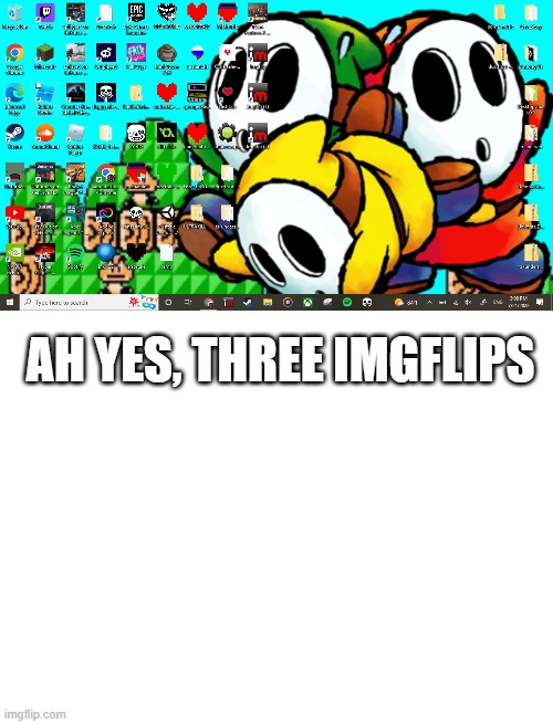 my homescreen | AH YES, THREE IMGFLIPS | image tagged in blank white template | made w/ Imgflip meme maker