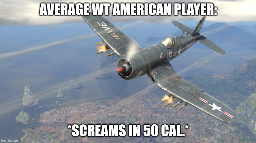 50 cals are scary asf | AVERAGE WT AMERICAN PLAYER:; *SCREAMS IN 50 CAL.* | image tagged in f4u-4 | made w/ Imgflip meme maker