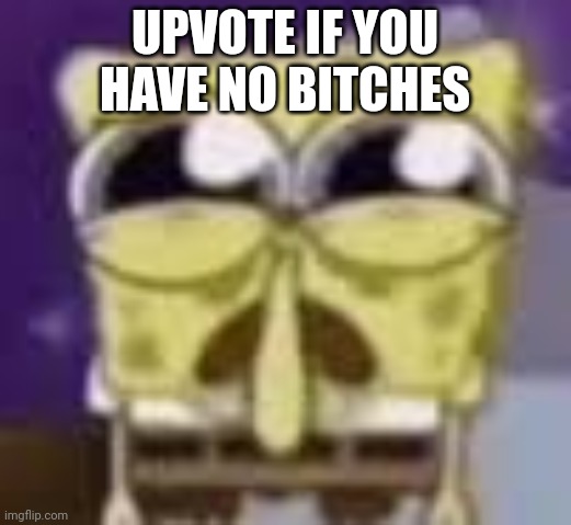 Spunchbop all sad n shit | UPVOTE IF YOU HAVE NO BITCHES | image tagged in spunchbop all sad n shit | made w/ Imgflip meme maker