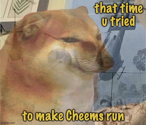 New Cheems template! | that time
u tried; to make Cheems run | image tagged in cheems ptsd,cheems,exercise | made w/ Imgflip meme maker