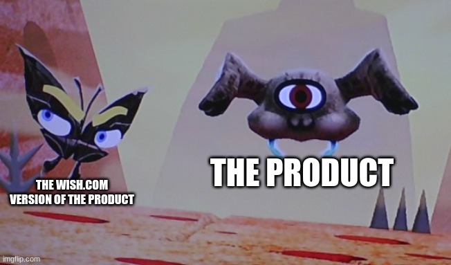 THE WISH.COM VERSION OF THE PRODUCT; THE PRODUCT | made w/ Imgflip meme maker