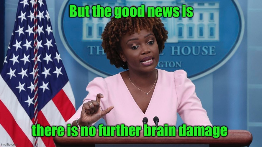 But the good news is there is no further brain damage | made w/ Imgflip meme maker