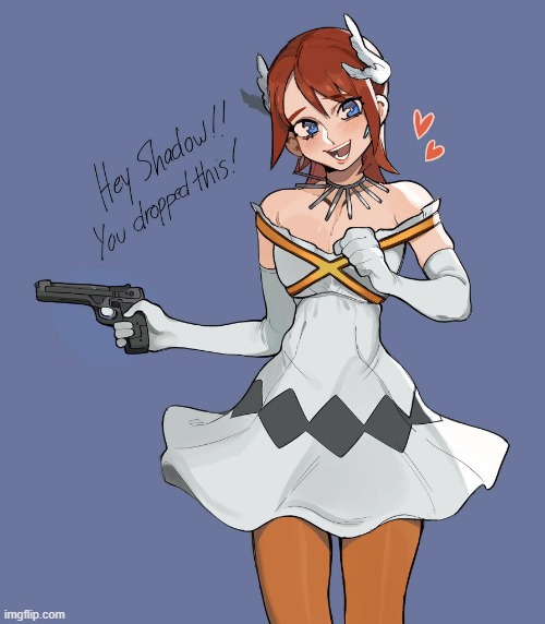 just some cute art I found (made this a template) | image tagged in princess elise with a f king gun | made w/ Imgflip meme maker