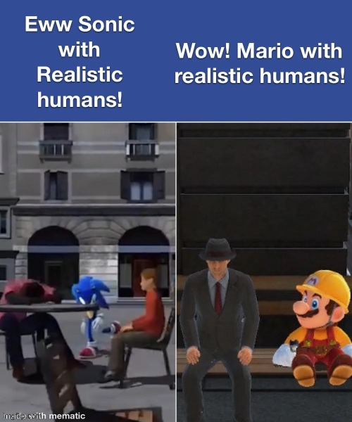 Why? JUST WHY? | image tagged in sonic 06,super mario odyssey | made w/ Imgflip meme maker