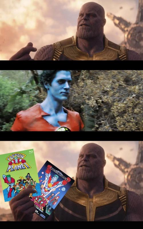 High Quality Thanos Meets Captain Planet Blank Meme Template
