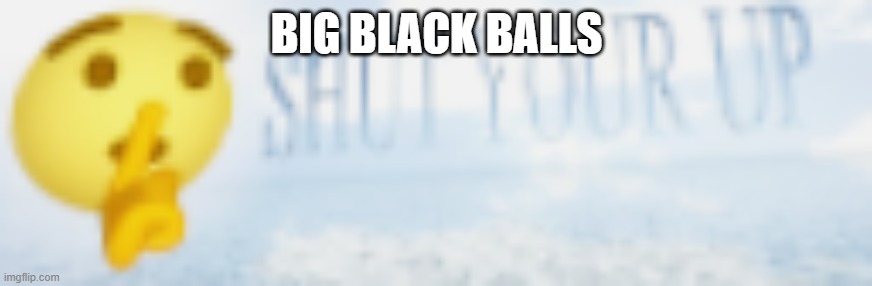 shut your up | BIG BLACK BALLS | image tagged in shut your up | made w/ Imgflip meme maker