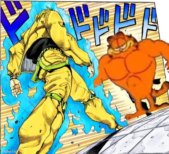 jojo garfield by Faceman21554 | image tagged in jojo garfield by faceman21554 | made w/ Imgflip meme maker