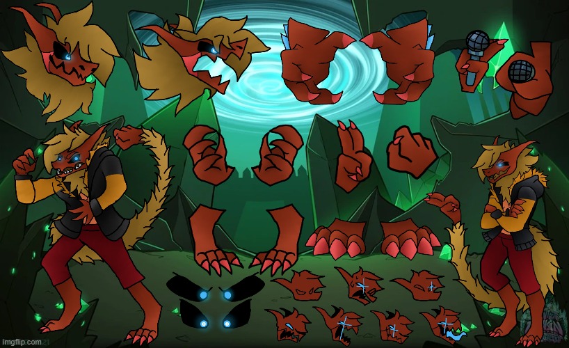 This is all I could fit on a reference sheet for best phase 1, and beast phase 2 | made w/ Imgflip meme maker