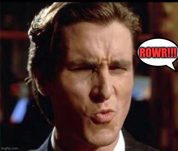 Christian Bale Ooh | ROWR!!! | image tagged in christian bale ooh | made w/ Imgflip meme maker