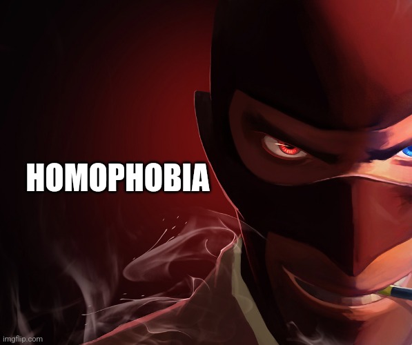 I'm not actually don't cancel me | HOMOPHOBIA | image tagged in spy custom phobia | made w/ Imgflip meme maker