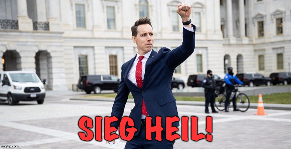 Traitor Josh Hawley | SIEG HEIL! | image tagged in traitor josh hawley | made w/ Imgflip meme maker