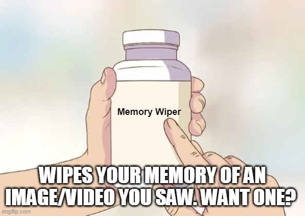 Memory Wiper | WIPES YOUR MEMORY OF AN IMAGE/VIDEO YOU SAW. WANT ONE? | image tagged in memory wiper | made w/ Imgflip meme maker