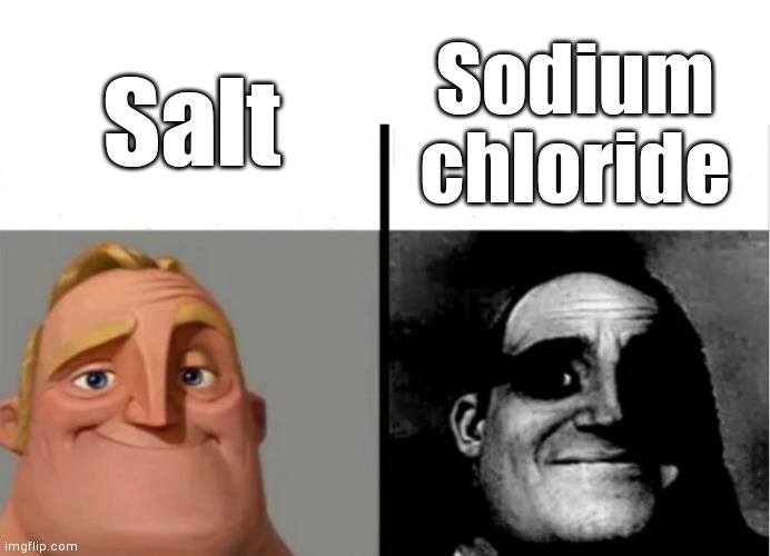 Simply salt | Salt; Sodium chloride | image tagged in teacher's copy | made w/ Imgflip meme maker