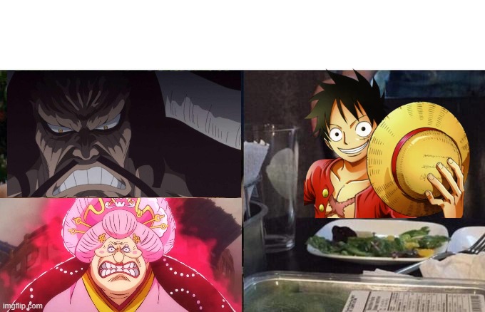Angry at Luffy | image tagged in memes,woman yelling at cat,one piece,luffy | made w/ Imgflip meme maker