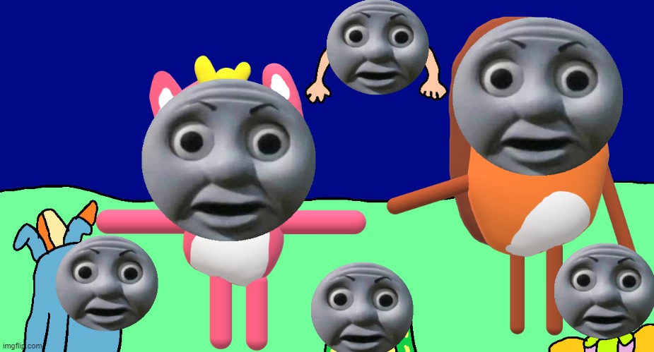 Let's go, Thomas' O Face! | image tagged in memes,funny,thomas the tank engine,let's go luna | made w/ Imgflip meme maker