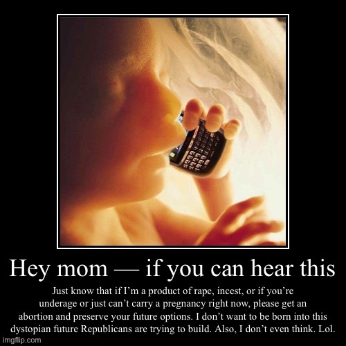 Wow, this fetus has more common-sense & compassion than your average Republican, and it's not even sentient | image tagged in pro-choice fetus,pro-choice,based,fetus,abortion,womens rights | made w/ Imgflip meme maker