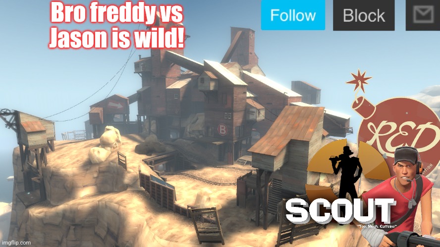 Crazy ahh movie | Bro freddy vs Jason is wild! | image tagged in scouts 4 announcement temp | made w/ Imgflip meme maker