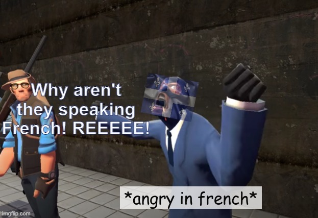 Why aren't they speaking French! REEEEE! | made w/ Imgflip meme maker