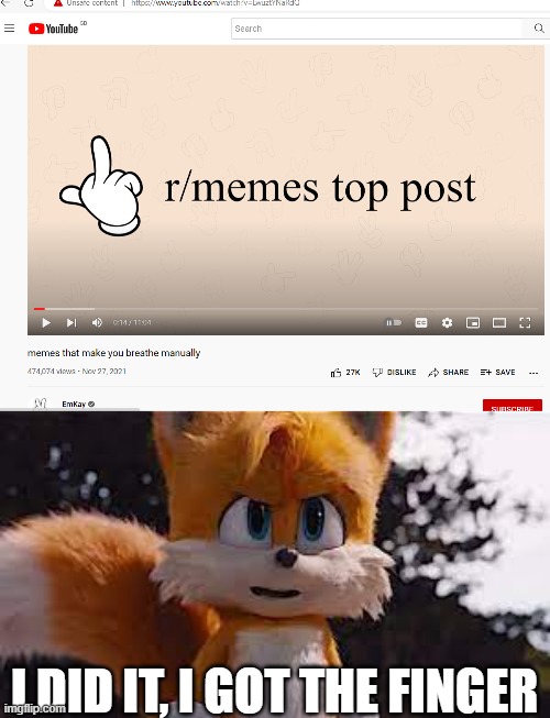 I DID IT, I GOT THE FINGER | image tagged in i did it i found him | made w/ Imgflip meme maker