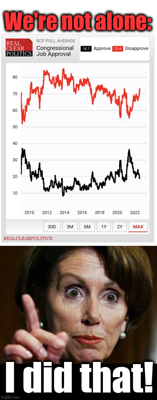 We're not alone: I did that! | image tagged in nancy pelosi no spending problem | made w/ Imgflip meme maker