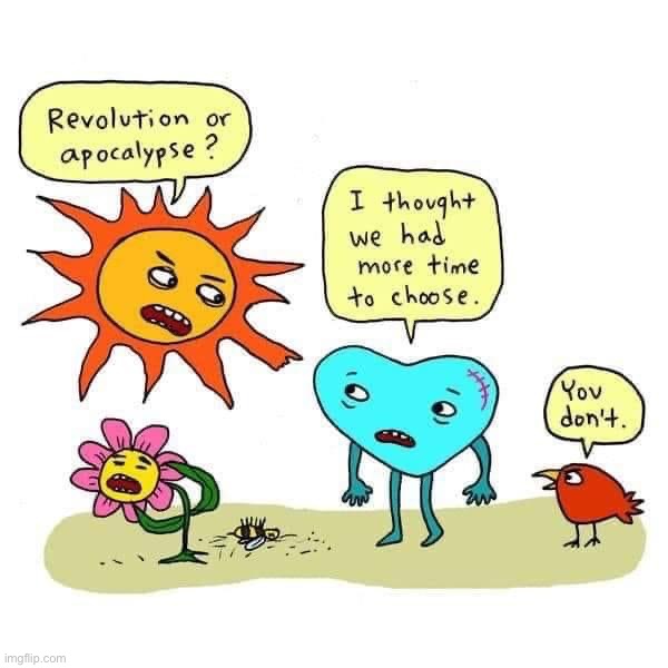 Revolution or apocalypse? | image tagged in revolution or apocalypse | made w/ Imgflip meme maker